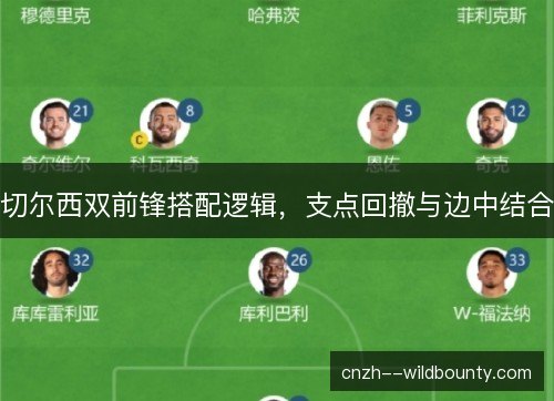 切尔西双前锋搭配逻辑，支点回撤与边中结合